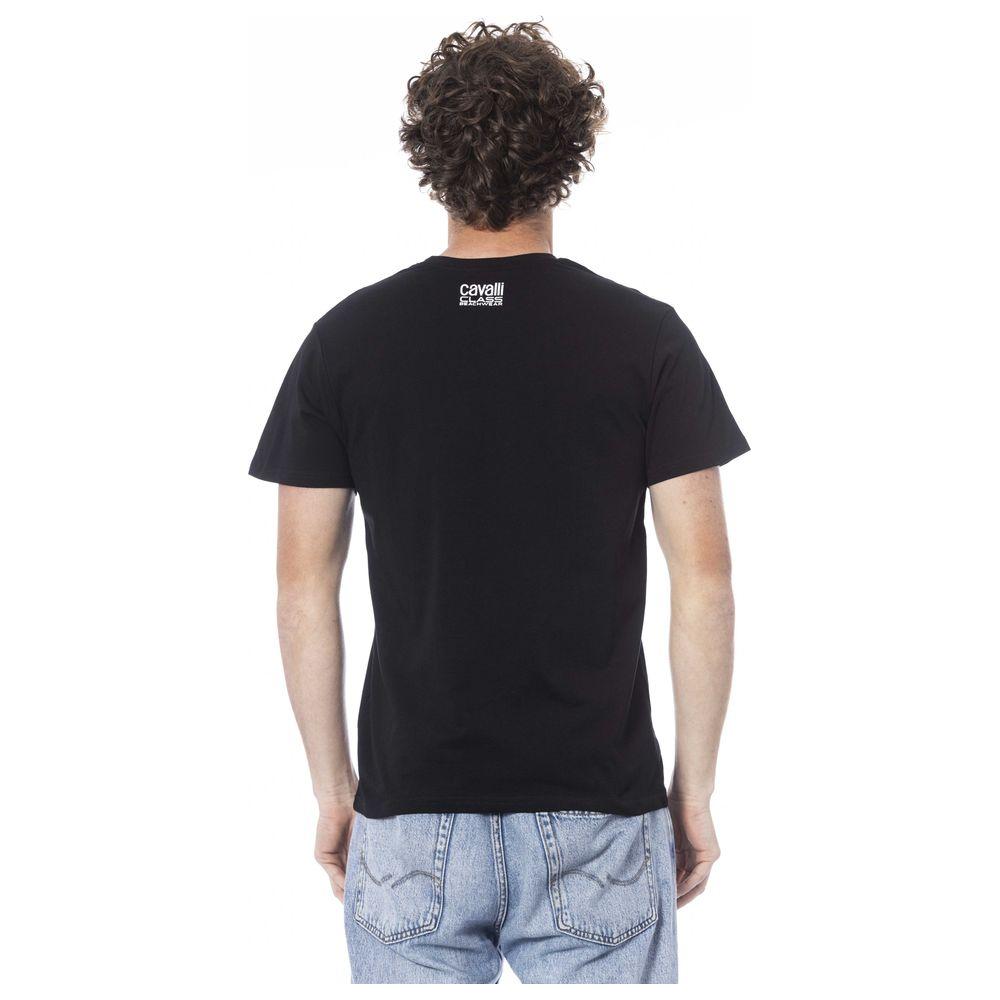 Cavalli Class Black Cotton Men T-Shirt Cavalli Class Gray
