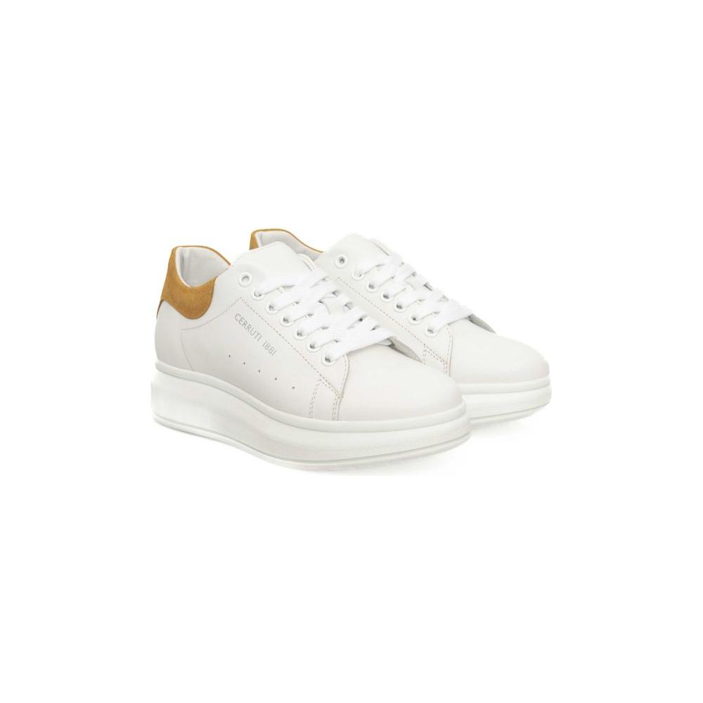 Cerruti 1881 White Leather Women Sneaker Cerruti 1881 Beige