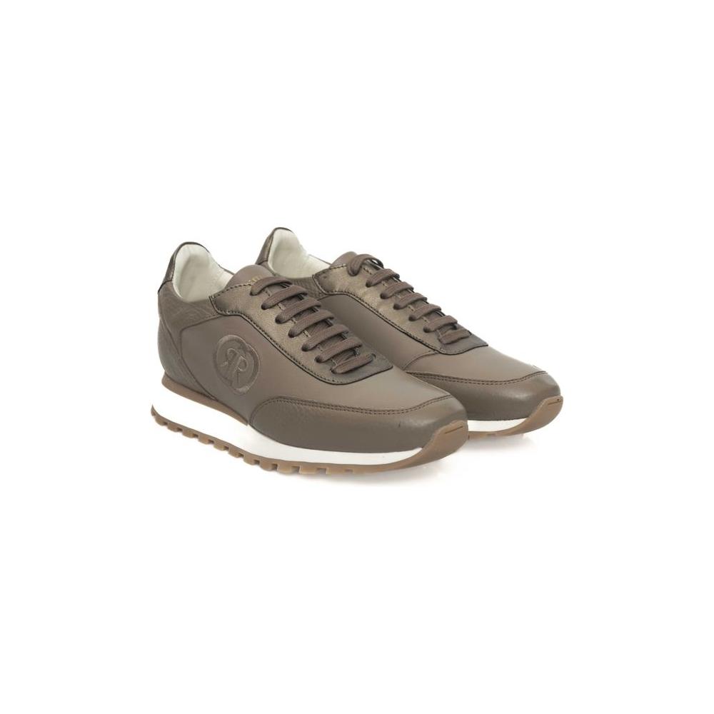 Cerruti 1881 Beige Cowhide Women Platform Sneaker Cerruti 1881 Dim Gray