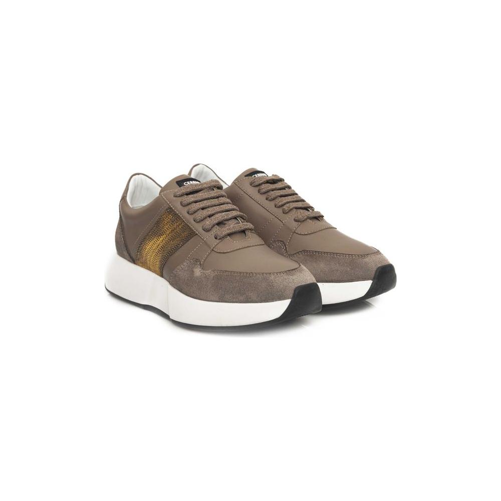 Cerruti 1881 Beige Cowhide Women Sneaker Cerruti 1881 Dim Gray