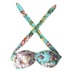 Dolce & Gabbana Mint Green Floral Print Beachwear Bikini Top BIK1738-3