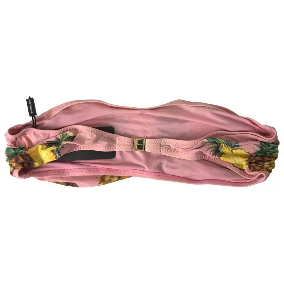 Dolce & Gabbana Pink Printed Beachwear Bikini Top Swimsuit BIK1746-4