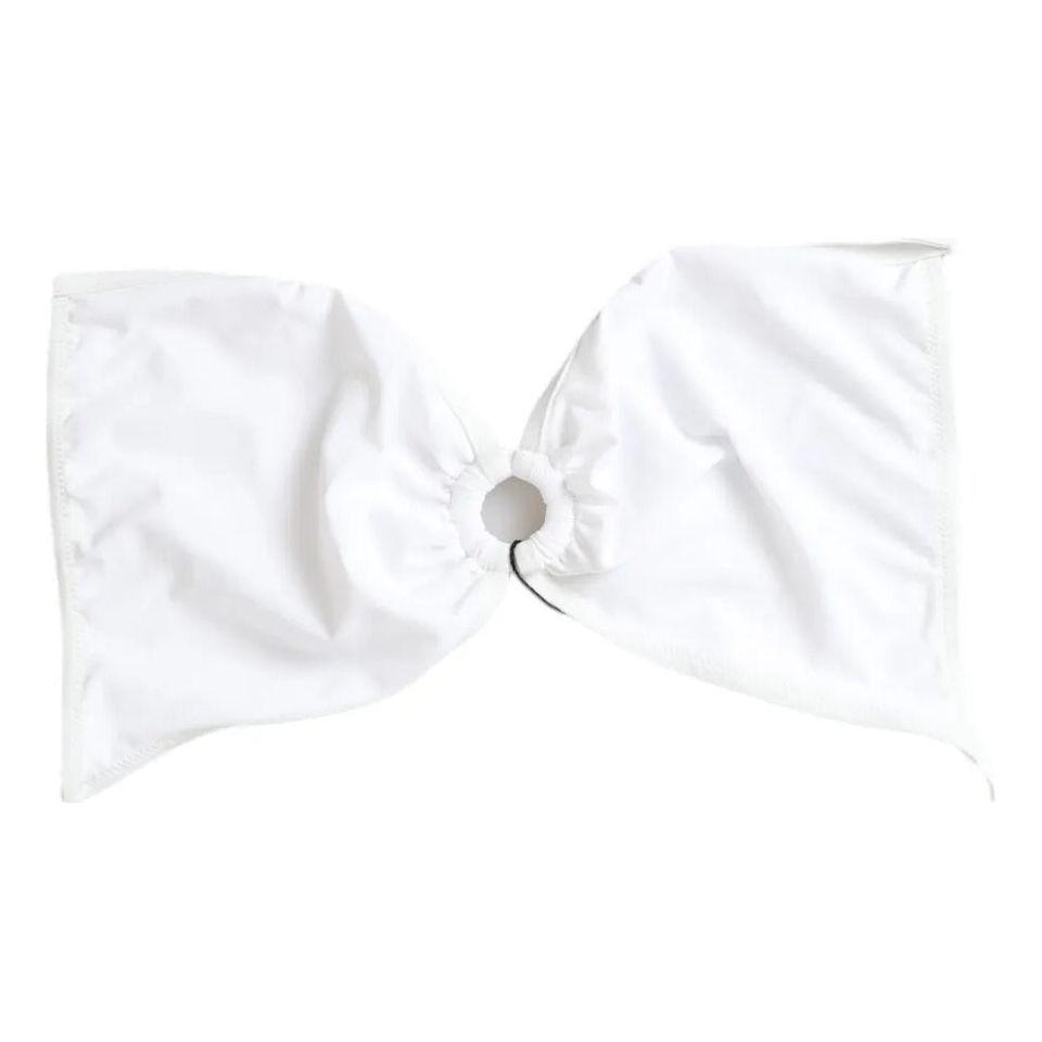 Dolce & Gabbana White Nylon Stretch Swimwear Top Bikini BIK1766-2