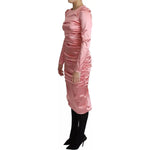 Dolce & Gabbana Pink Long Sleeves Bodycon Sheath Midi Dress DR2695-42