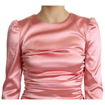 Dolce & Gabbana Pink Long Sleeves Bodycon Sheath Midi Dress DR2695-42