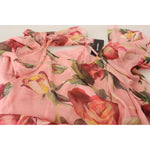 Dolce & Gabbana Pink Silk Floral Print Layered Maxi Dress DR28220
