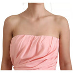 Dolce & Gabbana Pink Silk Stretch Strapless Sheath Dress DR28878#