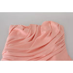 Dolce & Gabbana Pink Silk Stretch Strapless Sheath Dress DR28878#