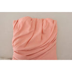 Dolce & Gabbana Pink Silk Stretch Strapless Sheath Midi Dress DR28885-36