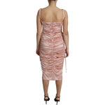 Dolce & Gabbana Pink Spaghetti Strap Bodycon Midi Dress DR2652-44