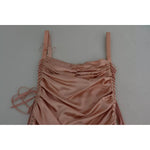 Dolce & Gabbana Pink Spaghetti Strap Bodycon Midi Dress DR2652-44