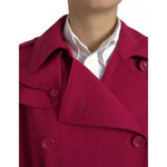 Dolce & Gabbana Dark Pink Double Breasted Trench Coat Jacket JKT3574-42