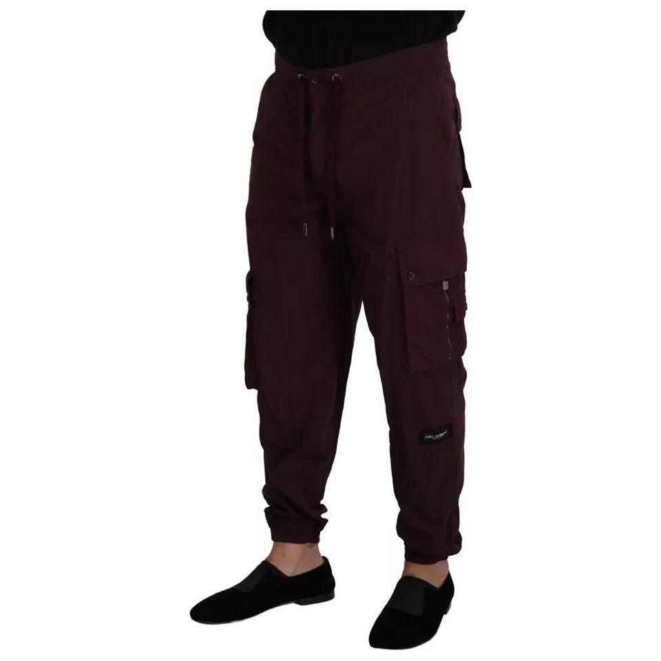 Dolce & Gabbana Bordeaux Cargo Jogger Trouser Cotton Pants Dolce & Gabbana Black