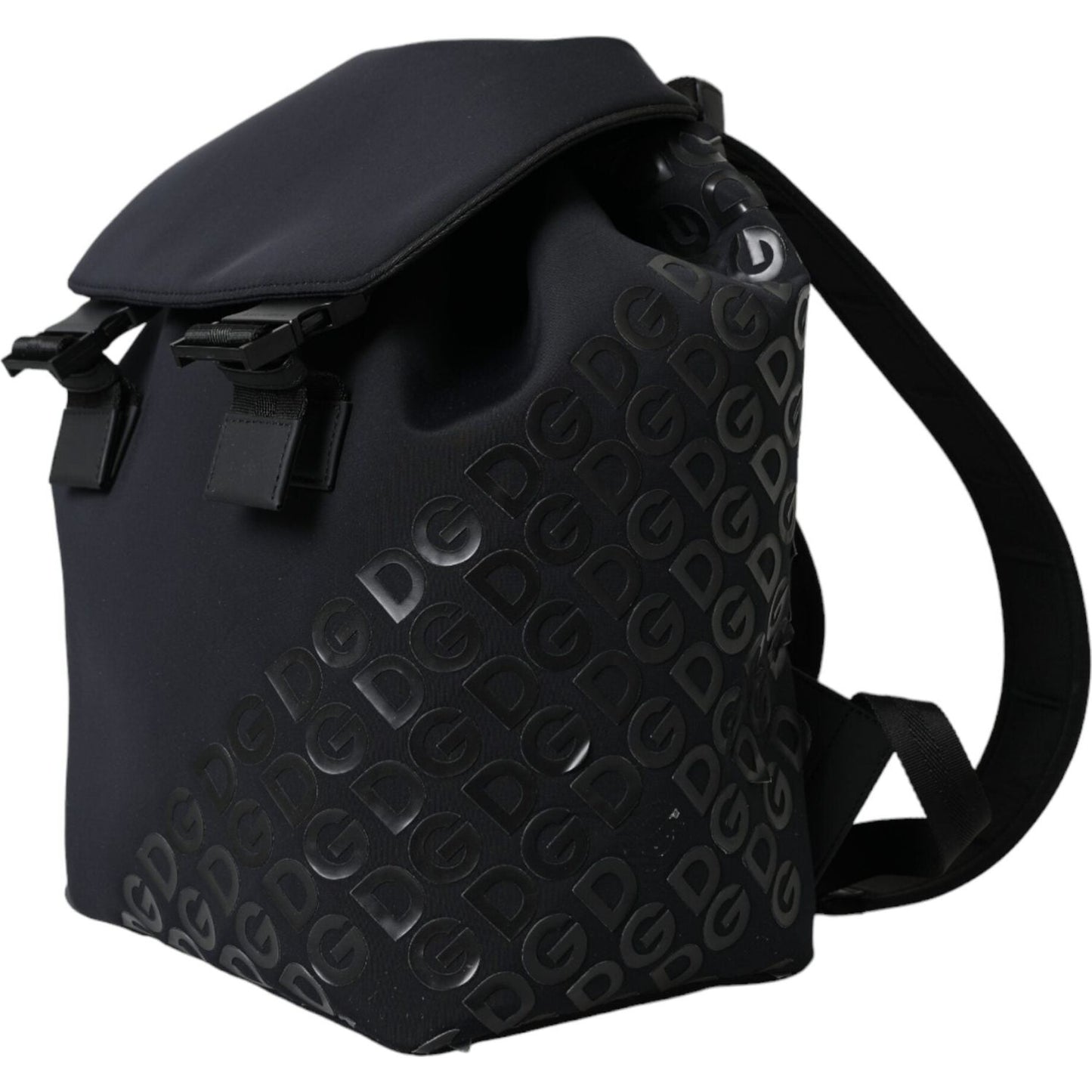 Dolce & Gabbana Black Neoprene Nylon DG Logo School Backpack Bag Dolce & Gabbana Black
