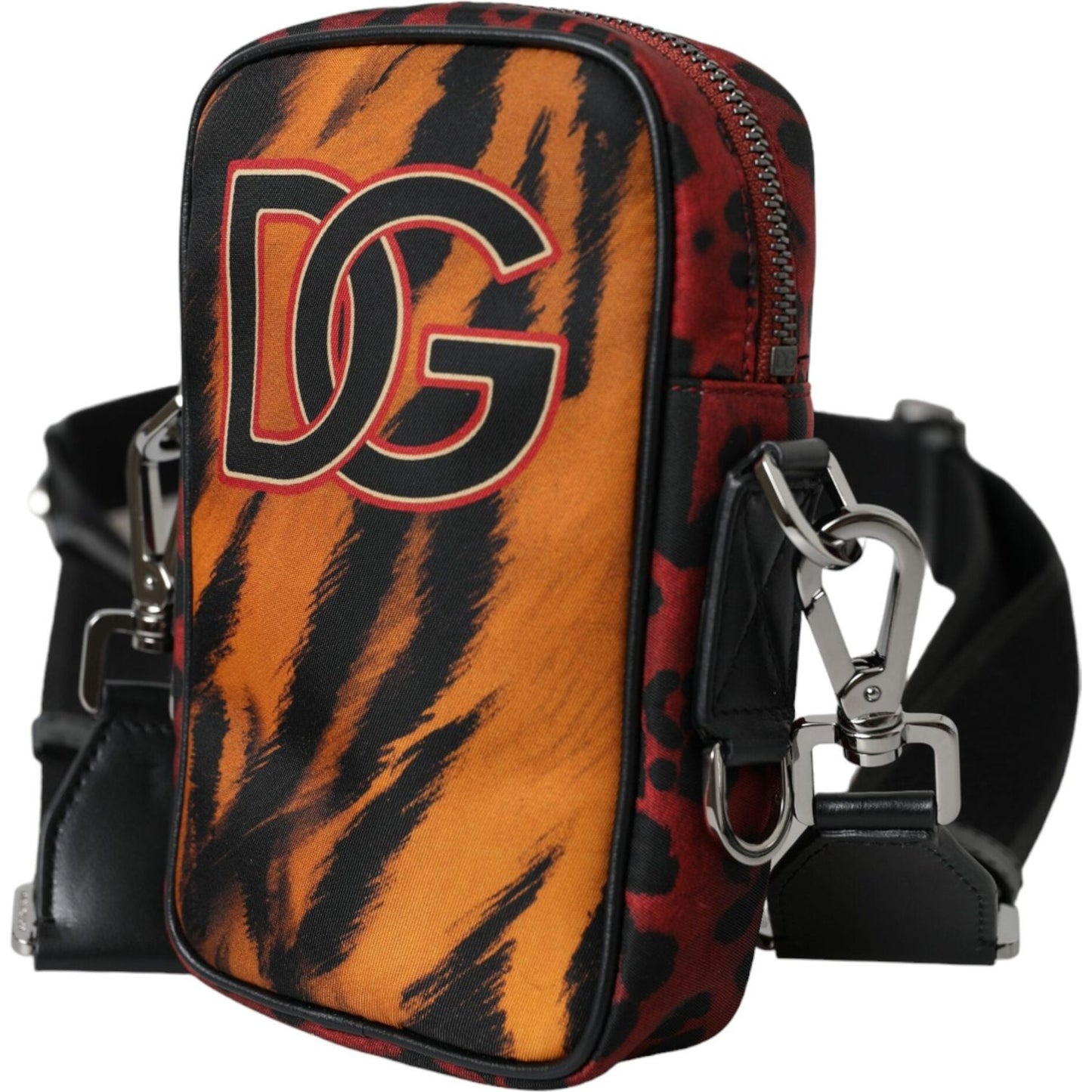Dolce & Gabbana Multicolor Tiger Print Nylon Logo Cross Body Bag Dolce & Gabbana Chocolate