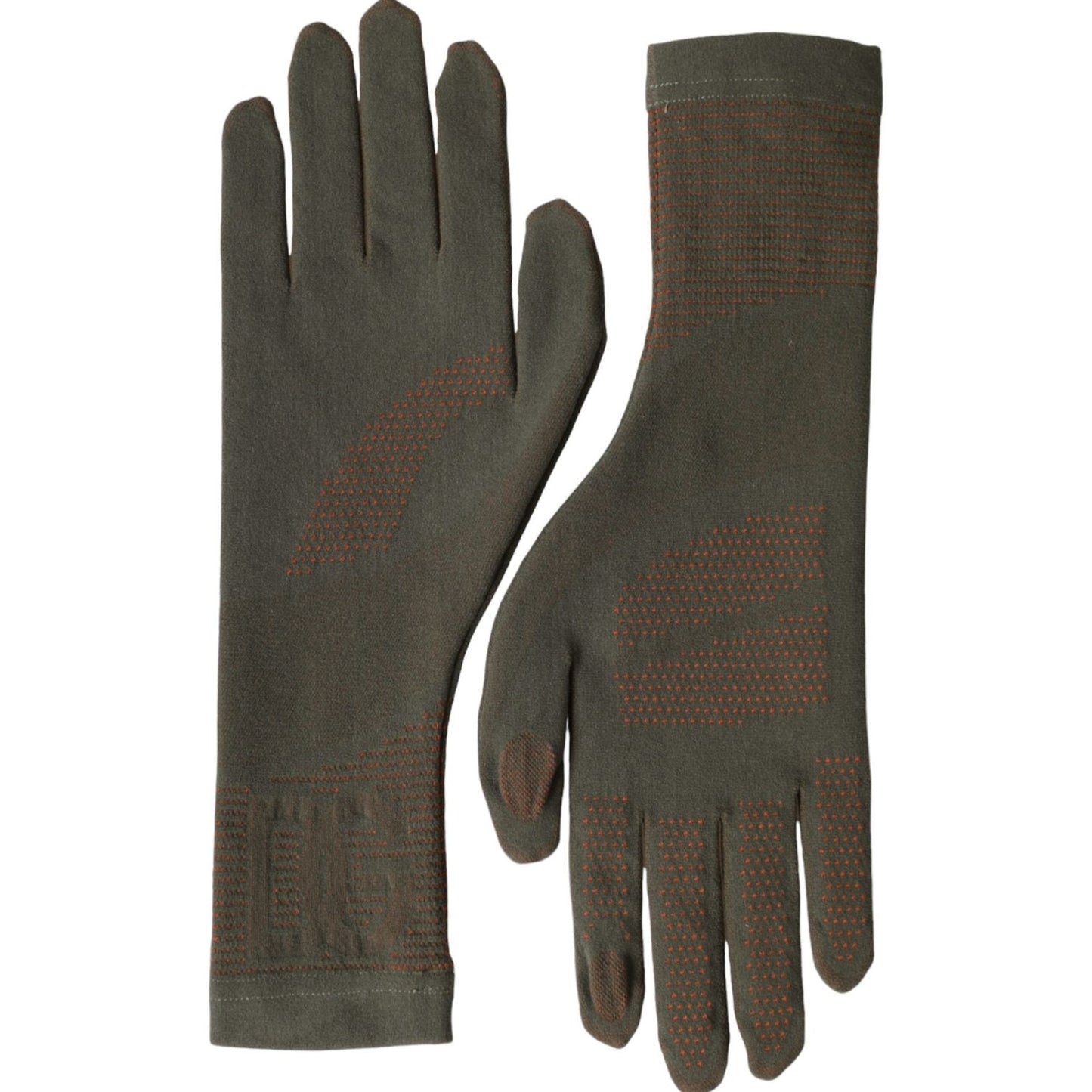 Dolce & Gabbana Brown Cotton Stretch Wrist Length Gloves Dolce & Gabbana Dark Slate Gray