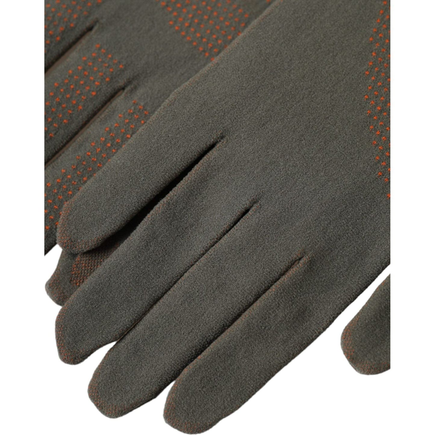 Dolce & Gabbana Brown Cotton Stretch Wrist Length Gloves Dolce & Gabbana Dark Slate Gray