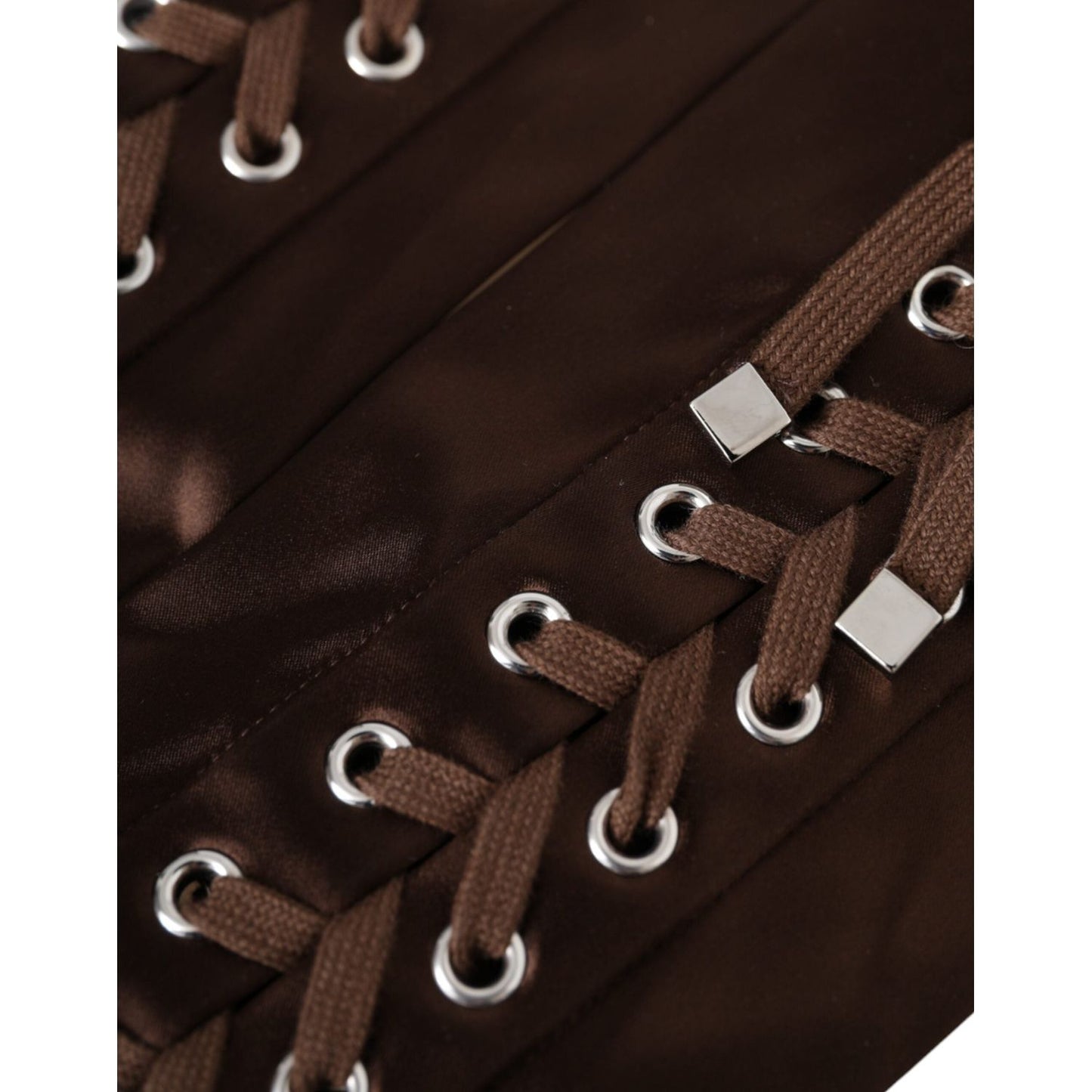Dolce & Gabbana Brown Acetate Lace Up Fingerless Gloves Dolce & Gabbana Black