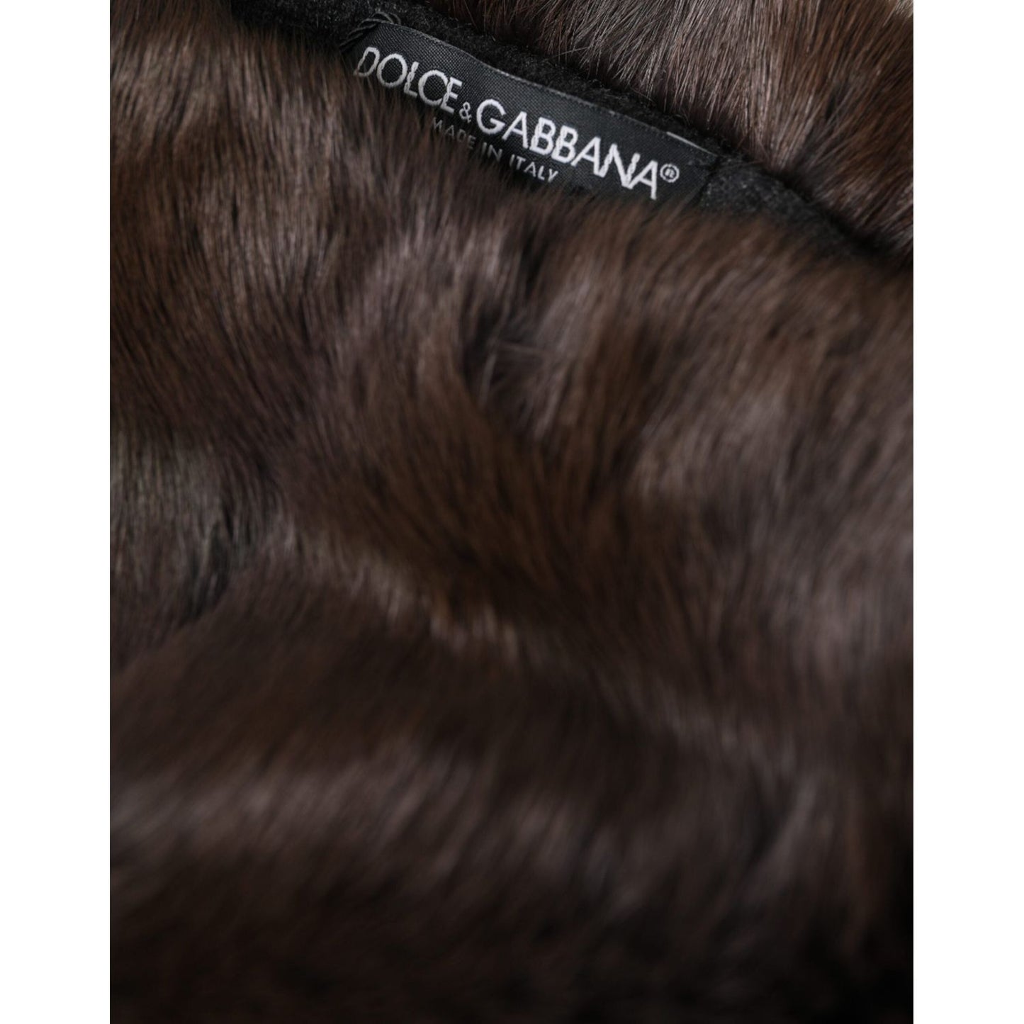 Dolce & Gabbana Brown Weasel Fur Womens Cashmere Hat Beanie Dolce & Gabbana Dark Slate Gray