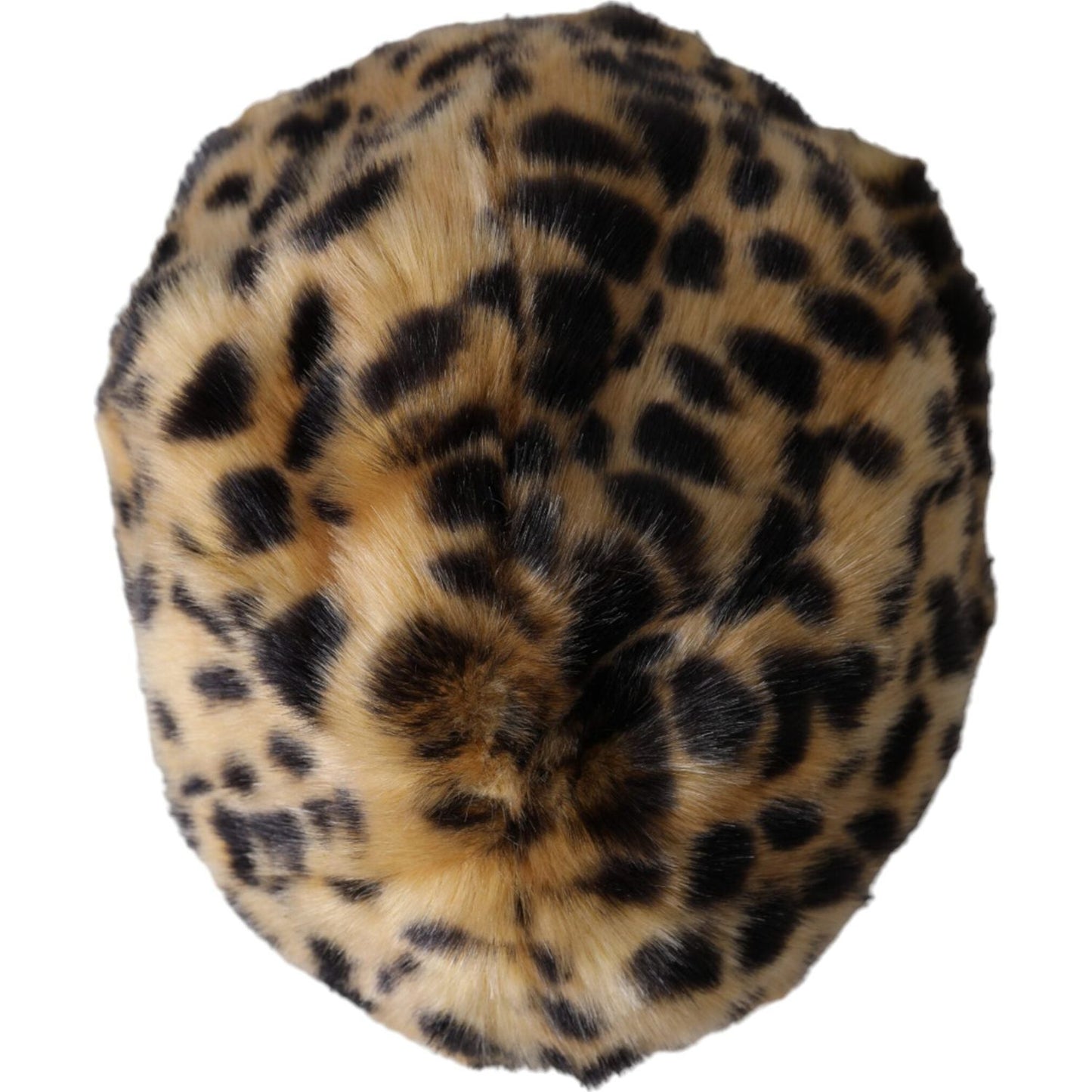 Dolce & Gabbana Brown Leopard Fur Women Bucket Hat Dolce & Gabbana Dark Slate Gray