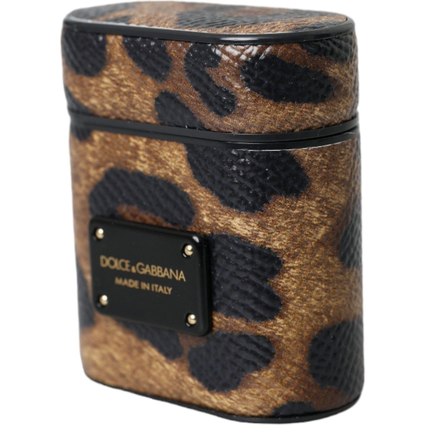 Dolce & Gabbana Brown Leopard Calf Leather Metal Logo Plaque Airpods Case Dolce & Gabbana Dark Slate Gray