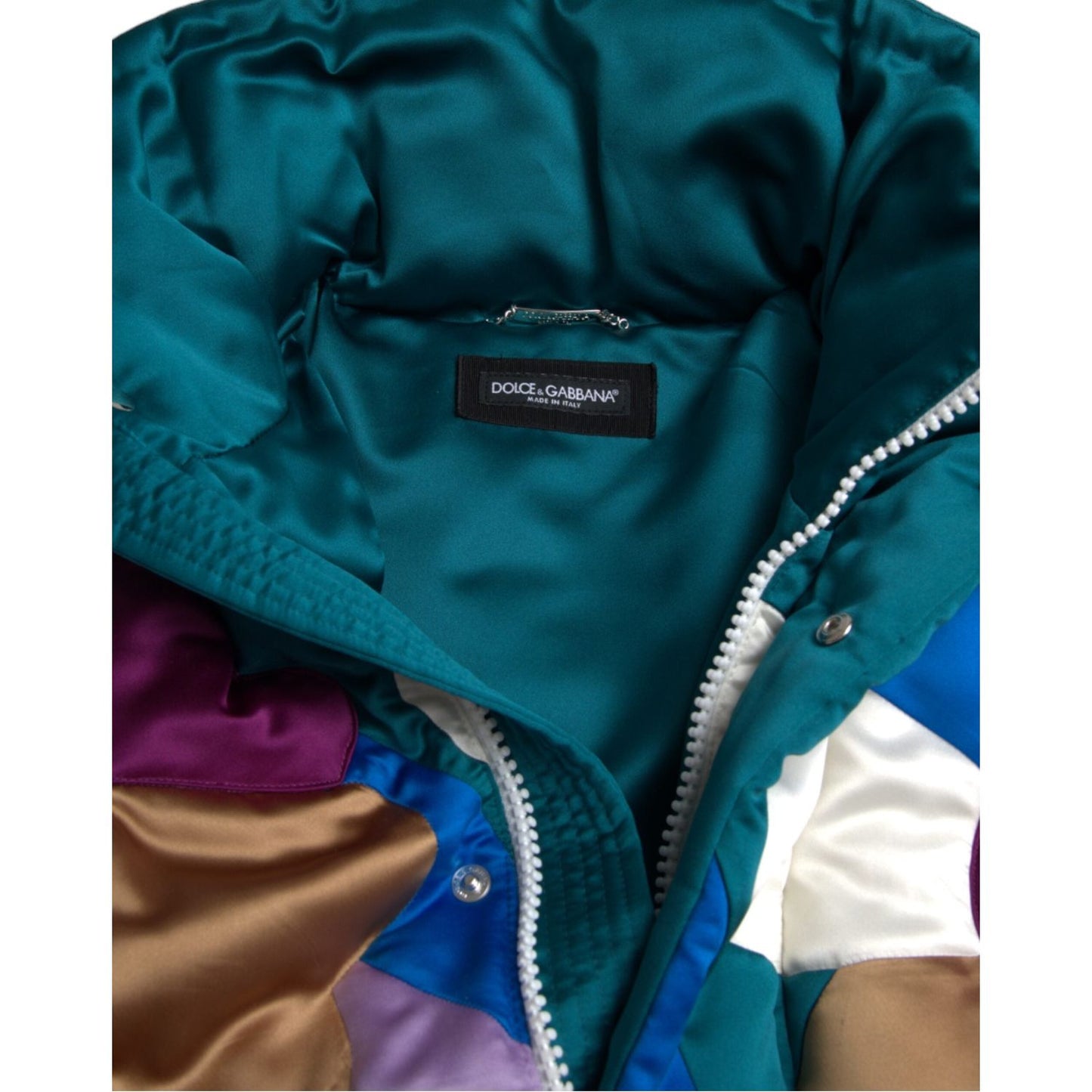 Dolce & Gabbana Multicolor Floral Windbreaker Puffer Jacket Dolce & Gabbana Dark Slate Gray