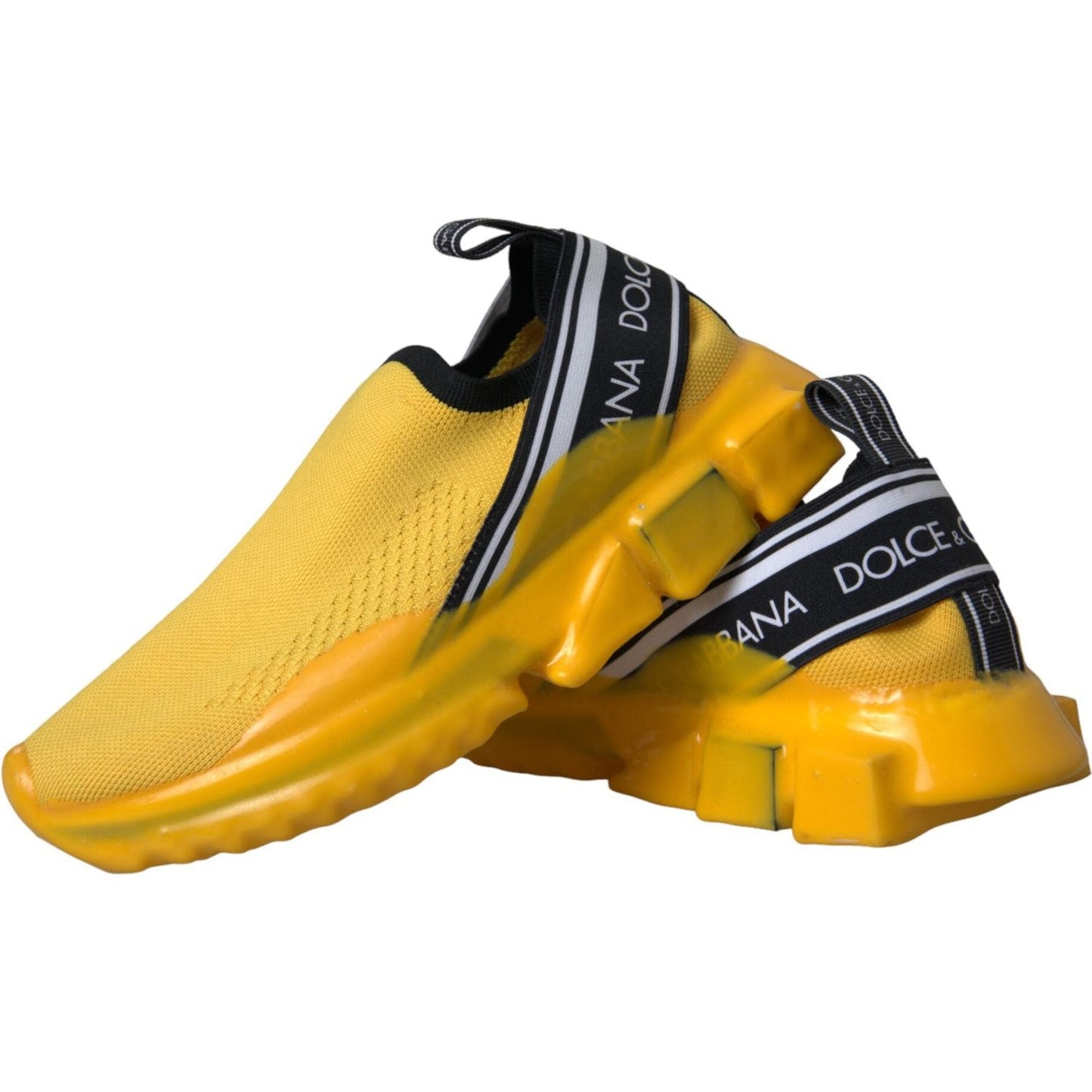 Dolce & Gabbana Yellow Sorrento Slip On Sneakers Women Shoes Dolce & Gabbana Goldenrod