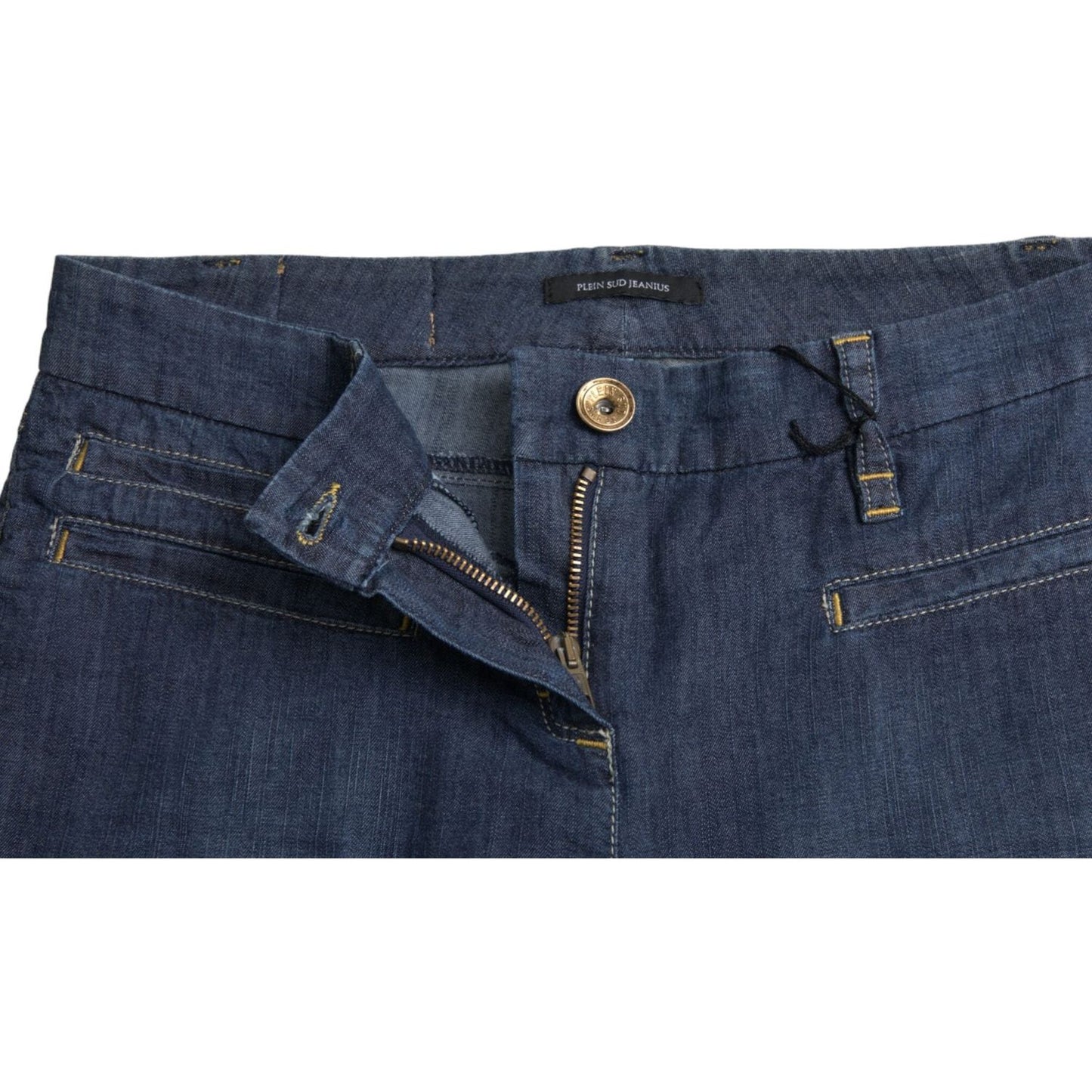 PLEIN SUD Dark Blue Cotton Bootcut Denim Jeans PLEIN SUD Dark Slate Gray