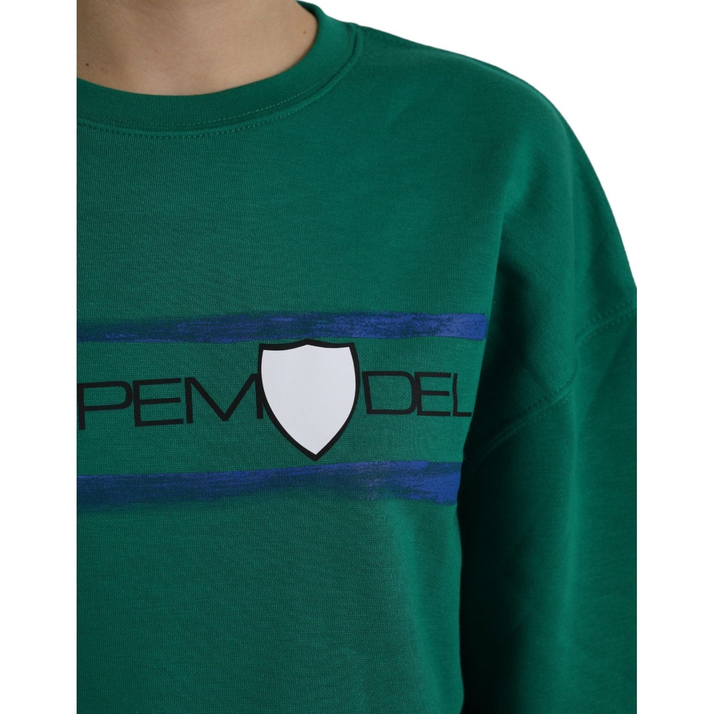Philippe Model Green Cotton Logo Print Long Sleeves Pullover Sweater Philippe Model Dark Slate Gray
