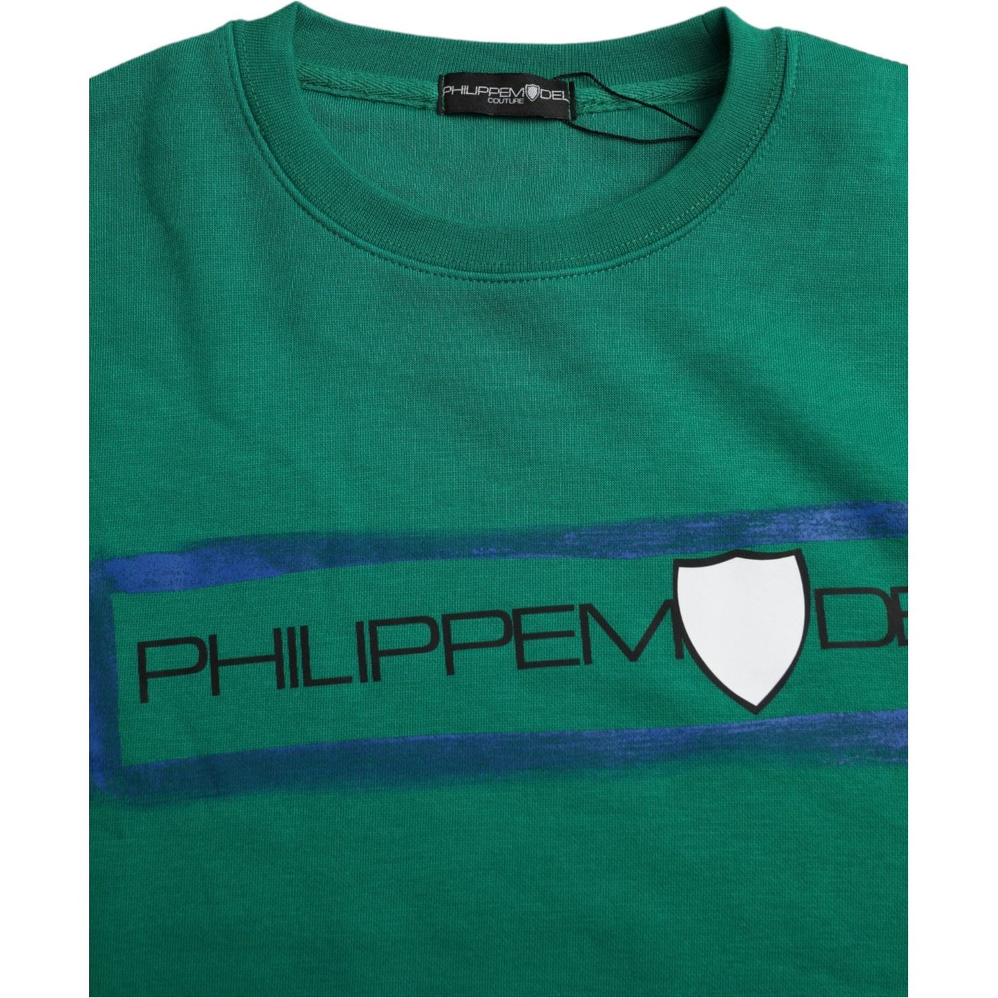 Philippe Model Green Cotton Logo Print Long Sleeves Pullover Sweater Philippe Model Dark Slate Gray