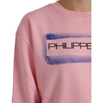 Philippe Model Pink Cotton Logo Print Long Sleeves Pullover Sweater TSH83273-XL