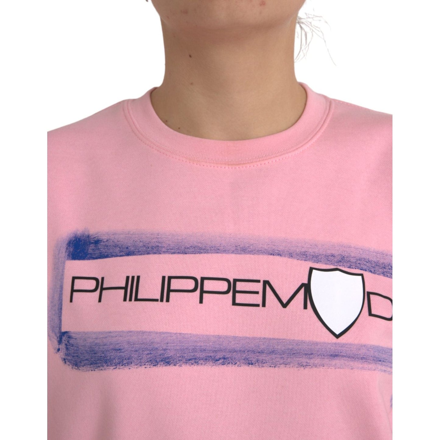 Philippe Model Pink Cotton Logo Print Long Sleeves Pullover Sweater TSH83285-M