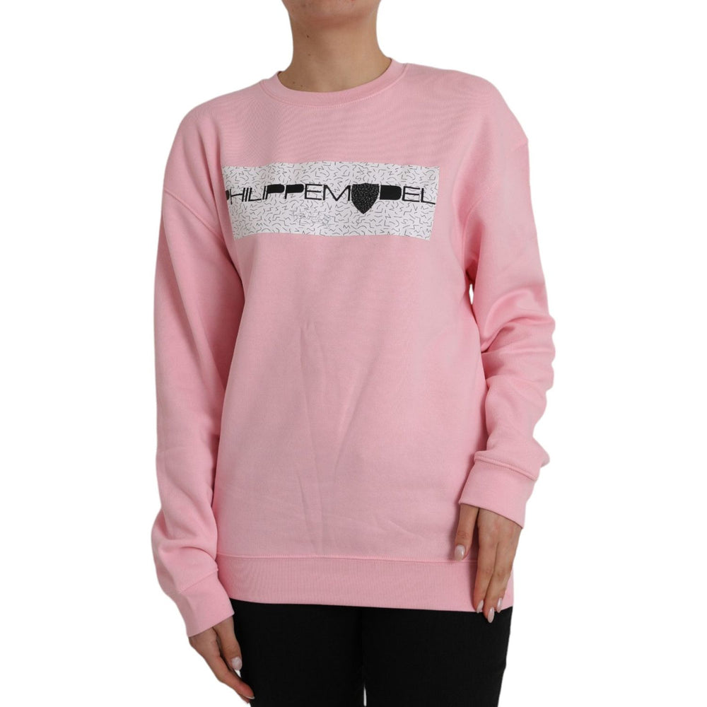 Philippe Model Pink Cotton Logo Long Sleeves Pullover Sweater TSH83295-XL
