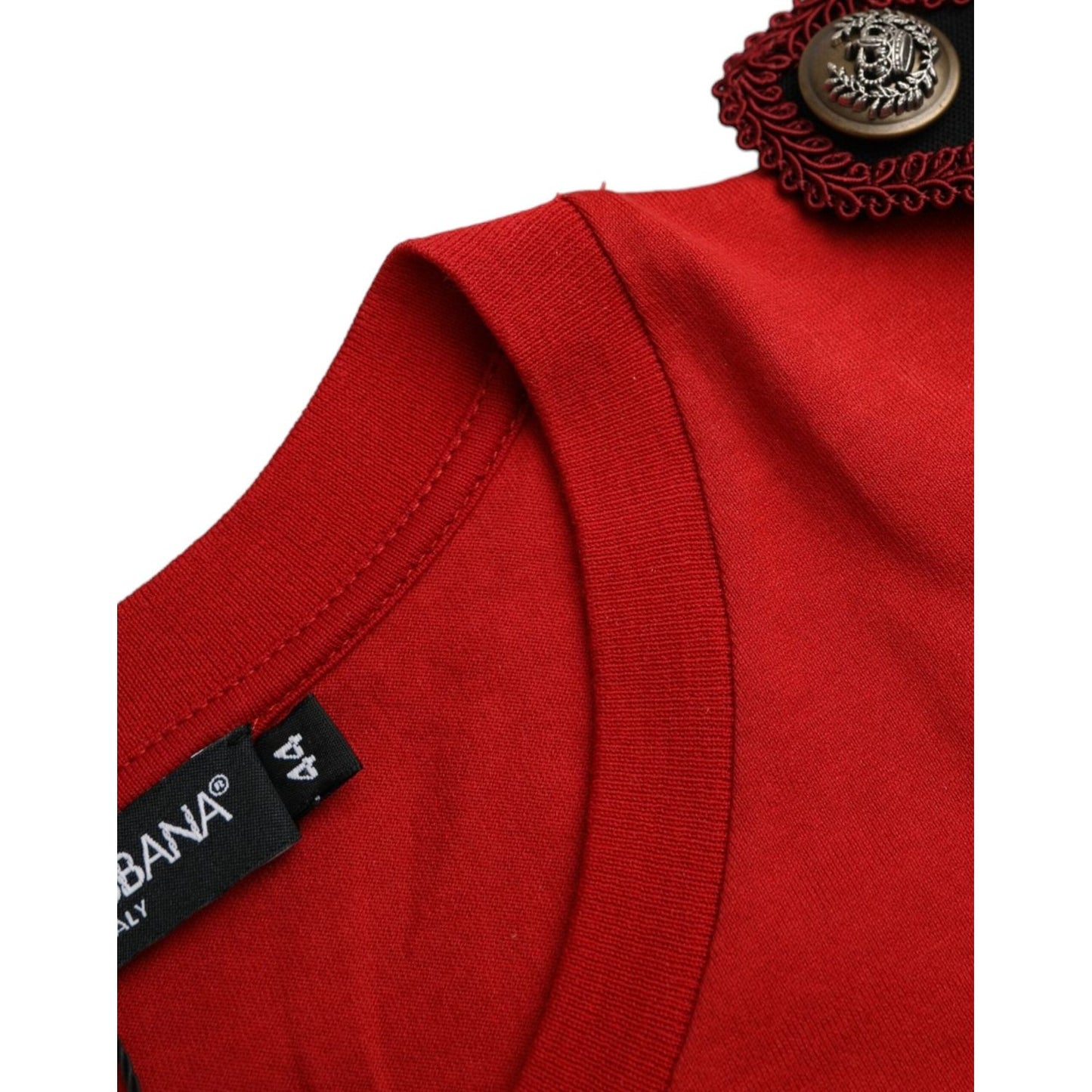 Dolce & Gabbana Red Cotton Graphic Print Crew Neck T-shirt Dolce & Gabbana Firebrick