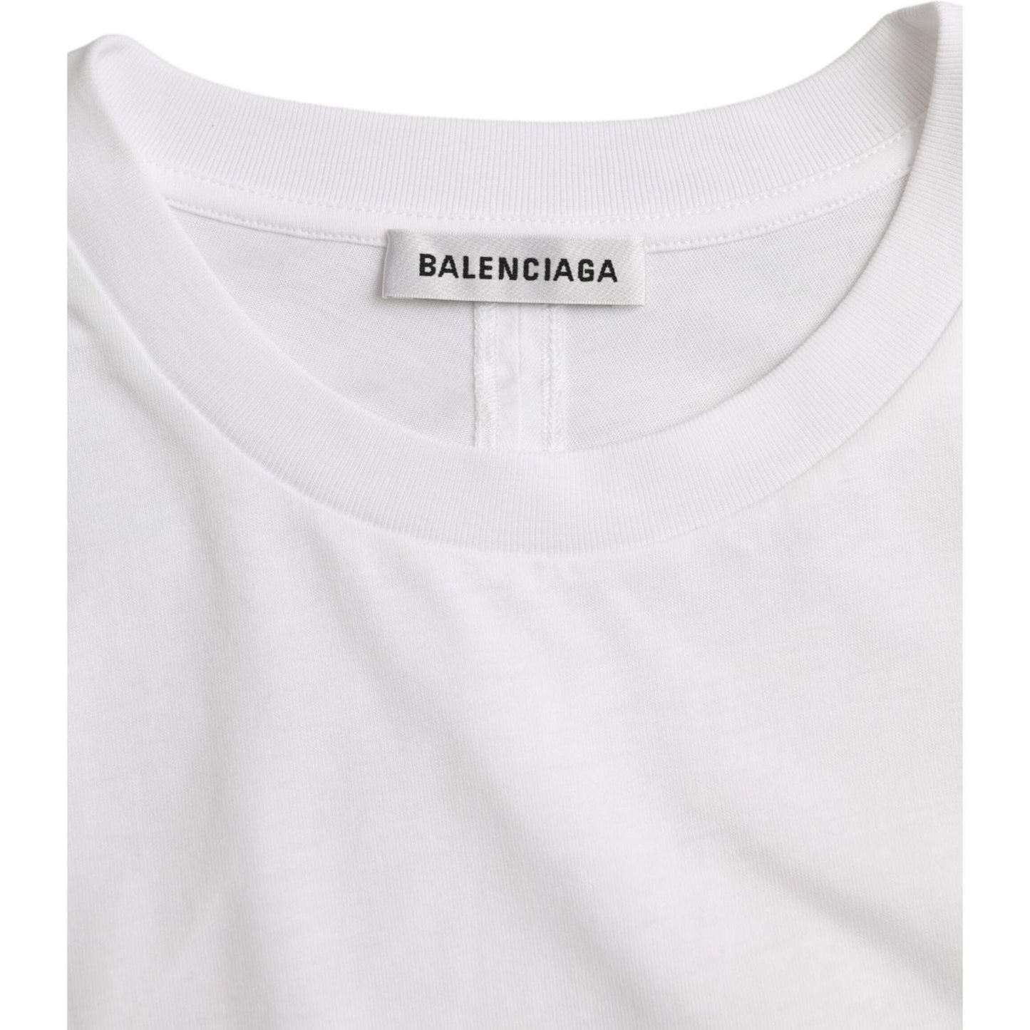 Balenciaga White Cotton Crew Neck Short Sleeves T-shirt TSH84985-M