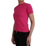 Balenciaga Pink Cotton Crew Neck Short Sleeves Tee Top T-shirt TSH85044-S
