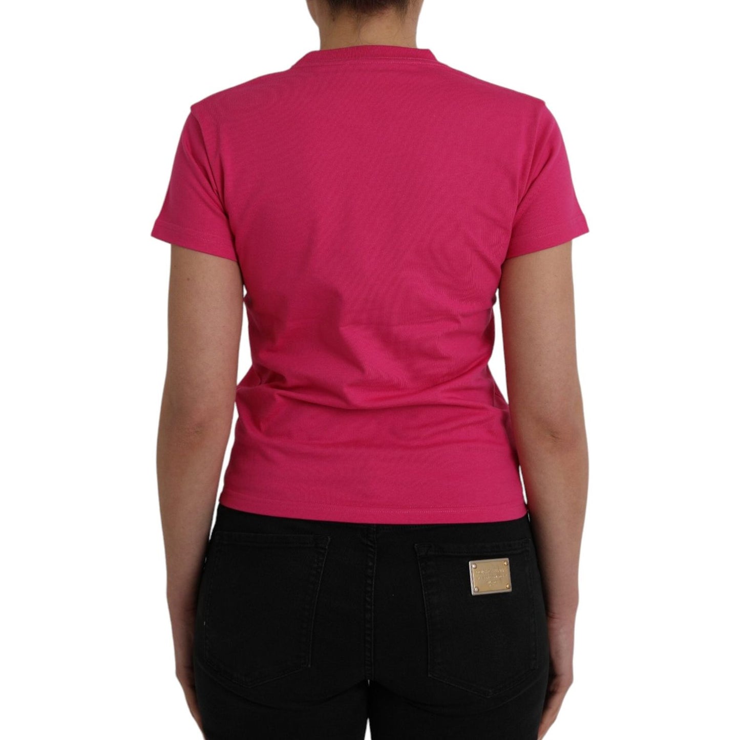 Balenciaga Pink Cotton Crew Neck Short Sleeves Tee T-shirt TSH85047-L