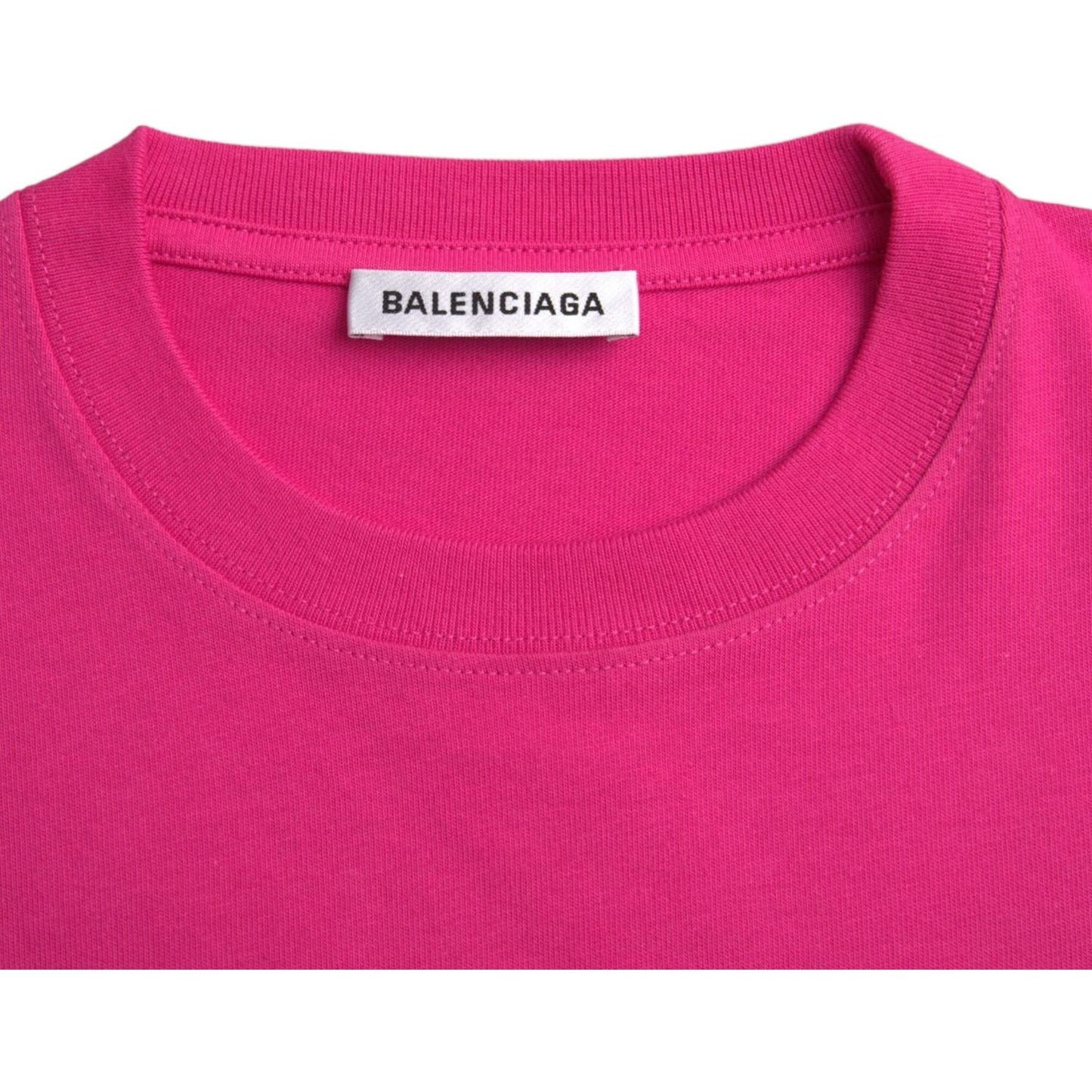 Balenciaga Pink Cotton Crew Neck Short Sleeves Tee T-shirt TSH85047-L