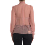 Dolce & Gabbana Pink Long Sleeves Ascot Collar Top Blouse TSH84782-36