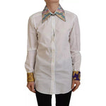 Dolce & Gabbana White Floral Jacquard Cotton Long Sleeves Top TSH83764-40
