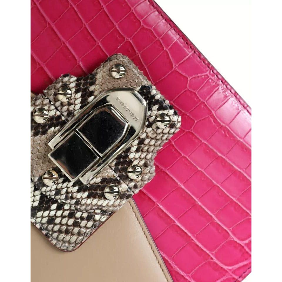 Dolce & Gabbana Multicolor Leather LUCIA Shoulder Bag Dolce & Gabbana Maroon