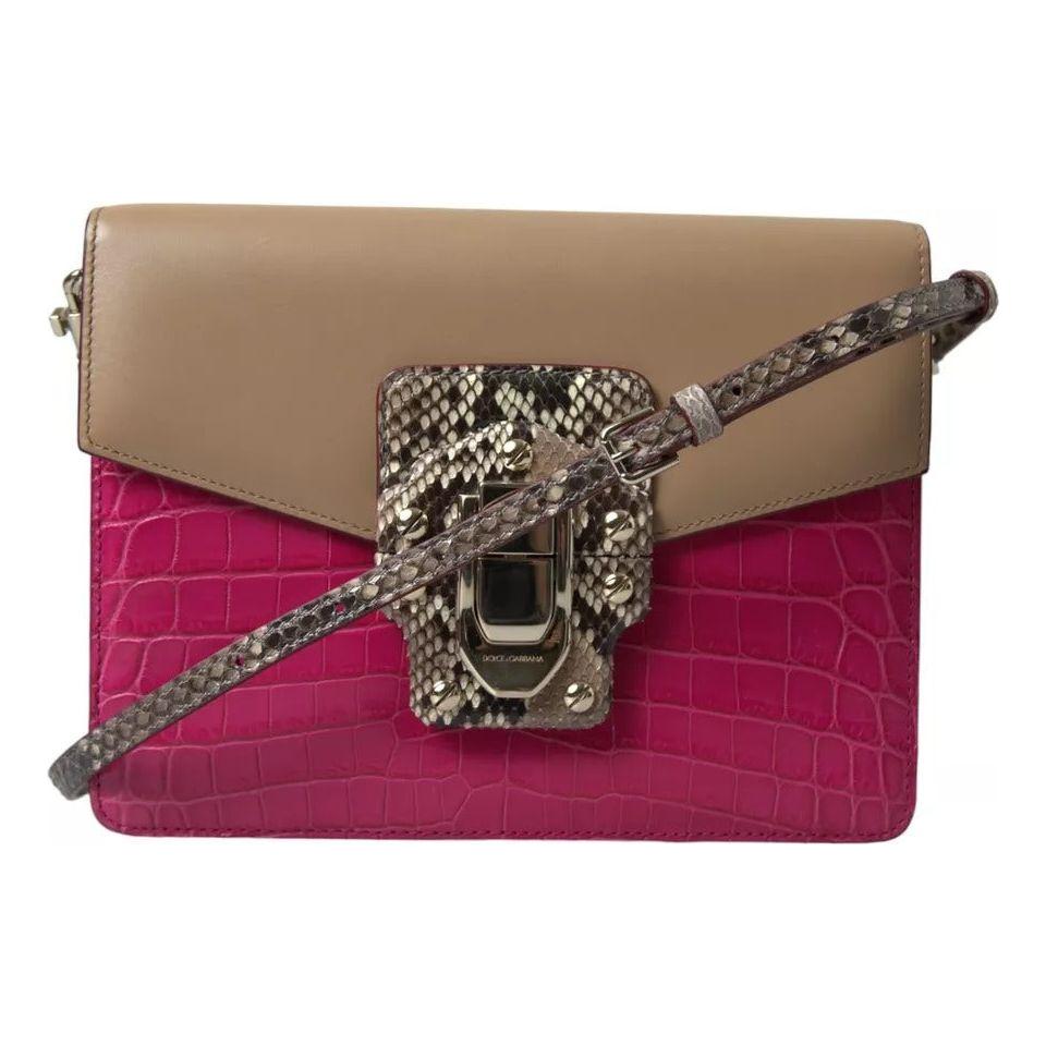 Dolce & Gabbana Multicolor Leather LUCIA Shoulder Bag Dolce & Gabbana Sienna