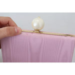 Dolce & Gabbana Pink Silk Gold Frame Clutch Evening Party Purse Bag