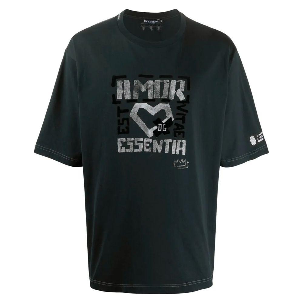 Dolce & Gabbana Black Cotton T-Shirt Dolce & Gabbana Black
