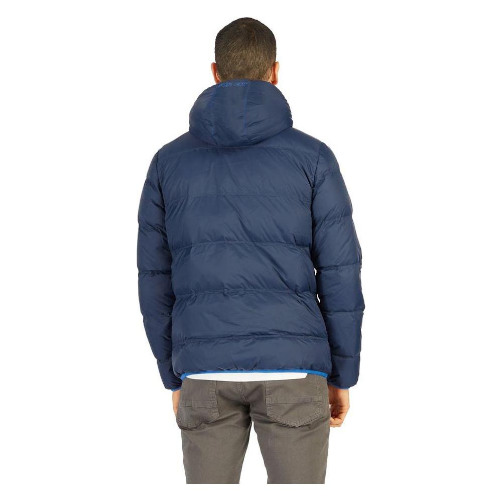 La Martina Blue Nylon Men Jacket La Martina Dark Slate Gray