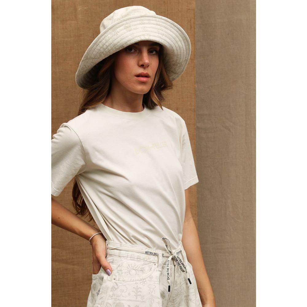 Don The Fuller White Cotton Women T-Shirt Don The Fuller Dim Gray