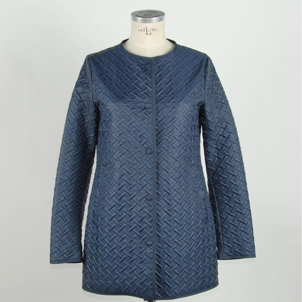Emilio Romanelli Blue Polyester Women Jacket Emilio Romanelli Light Gray