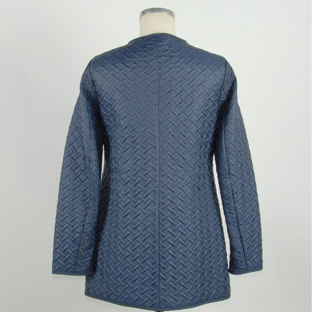 Emilio Romanelli Blue Polyester Women Jacket Emilio Romanelli Light Gray