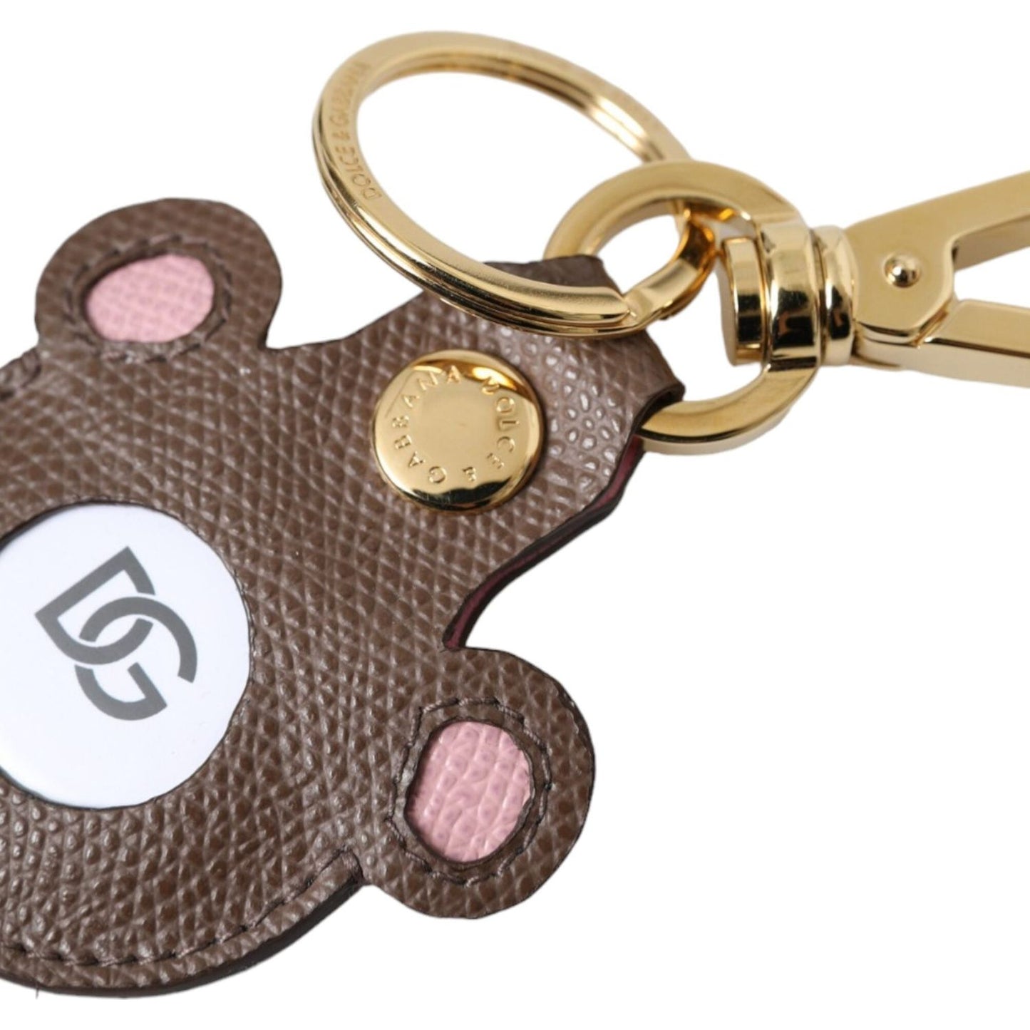 Dolce & Gabbana Multicolor Dauphine Calfskin DG Logo Keyring Keychain Dolce & Gabbana Dim Gray
