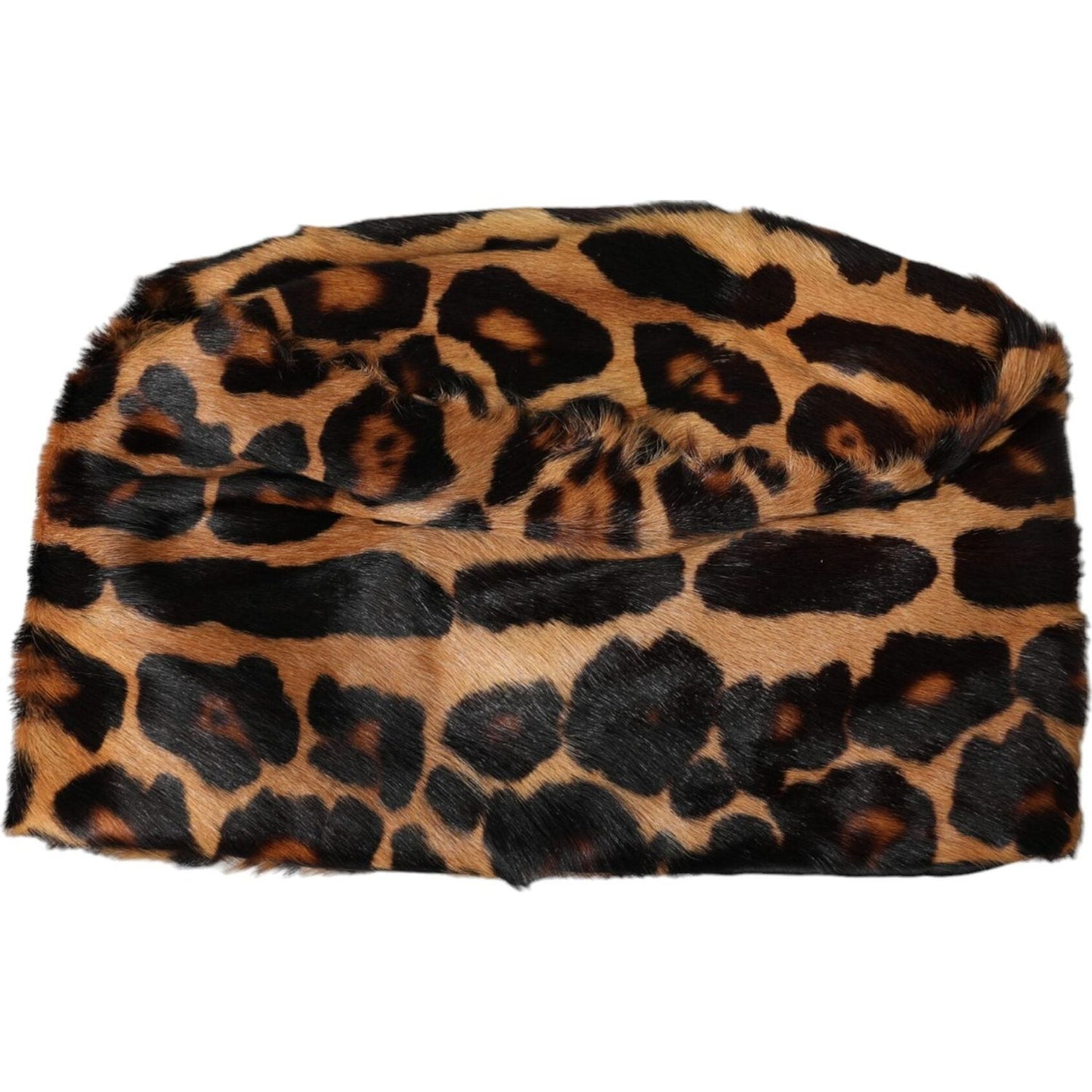 Dolce & Gabbana Brown Leopard Fur Women Bucket Hat Dolce & Gabbana Rosy Brown